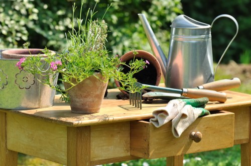Discussing a gardening service concern with a calm approach